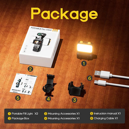 LED Light for DJI OSMO Pocket 3 4 4 Pro Accessories Gimbal Selfie Vlog Video Auxiliary Fill Lighting Brightness Adjustable