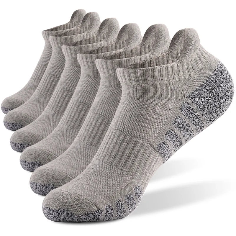 6pairs thickened towel bottom running socks mesh boat socks non-slip breathable sports socks Low cut Men's socks Women's socks