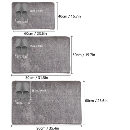 Thickened solid color bathroom non-slip floor mat shower room door absorbent foot mat square long hair toilet mat