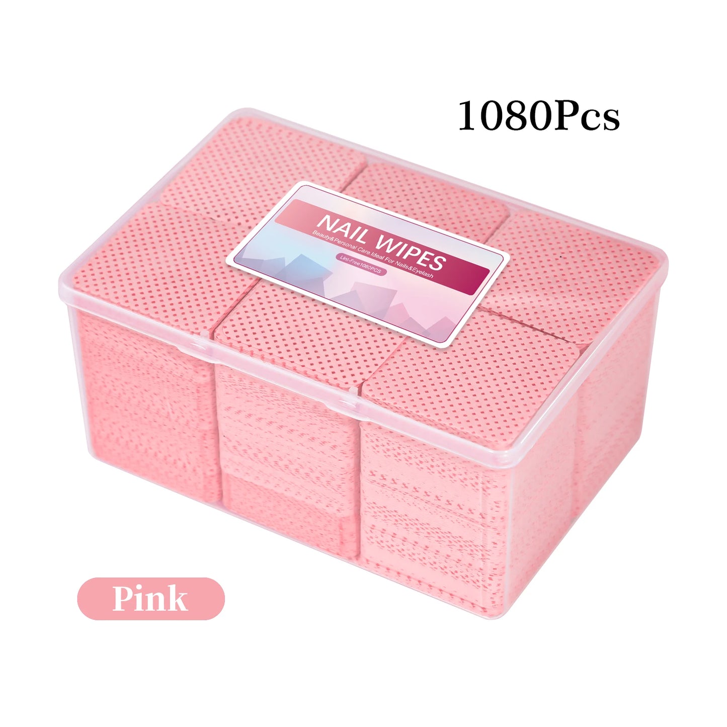 1080pcs Boxed Nail Art Lint-Free Eyelash Glue Wipes Paper Gel Polish Remover Clean Glue Cotton Pads Beauty Cleaning Tools