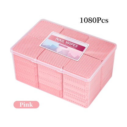 1080pcs Boxed Nail Art Lint-Free Eyelash Glue Wipes Paper Gel Polish Remover Clean Glue Cotton Pads Beauty Cleaning Tools