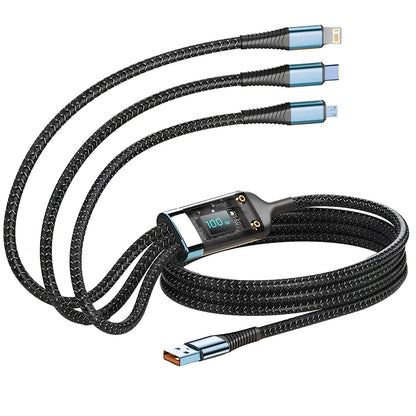 3-i-1 laddningskabel med belysning – 1,2 m