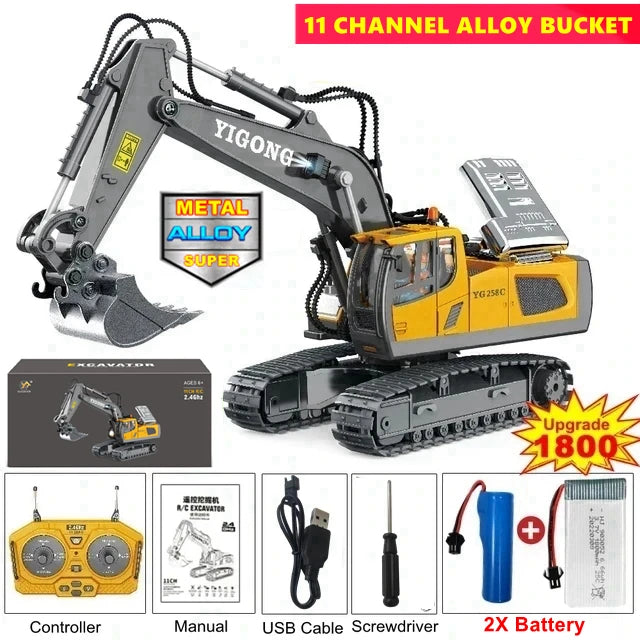 Oike 4WD Radiostyrd Grävmaskin Dumpare Bulldozer RC-bil