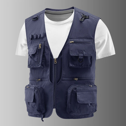 Fishing Vest Breathable Fishing Travel Mesh Vest with Zipper Pockets Summer Work Vest for Outdoor Activities