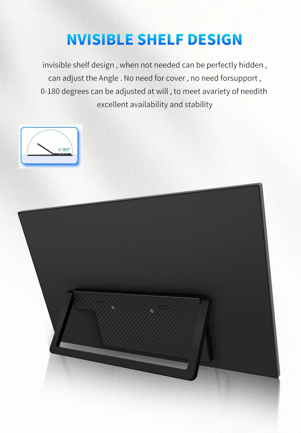 HGFRTEE Portable Monitor 18.5 Inch Computer Gaming Display 100Hz 100% sRGB FHD 1080P Screen for Laptop Holiday Gift PC PS4/PS5
