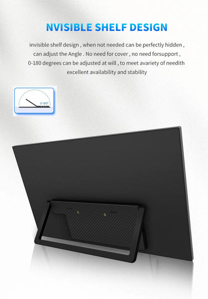 HGFRTEE Portable Monitor 18.5 Inch Computer Gaming Display 100Hz 100% sRGB FHD 1080P Screen for Laptop Holiday Gift PC PS4/PS5