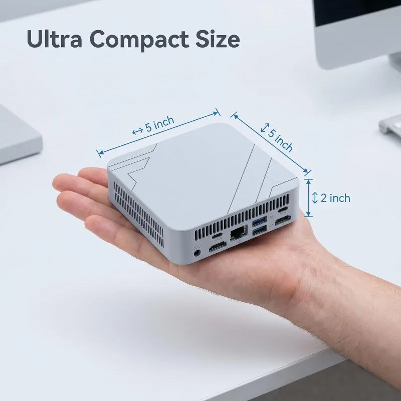 2026 NEW Portable Mini Computer Intel Core N150 with 1TB/2TB SSD, RAM, Versatile Ports for Gaming, Office Study.