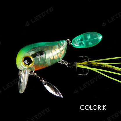Micro Tappy Fishing Lures Artificial Hard Baits Crank Wobblers Tongue Plate Spinning Spoon with Feather Rotates Trout fish Bait