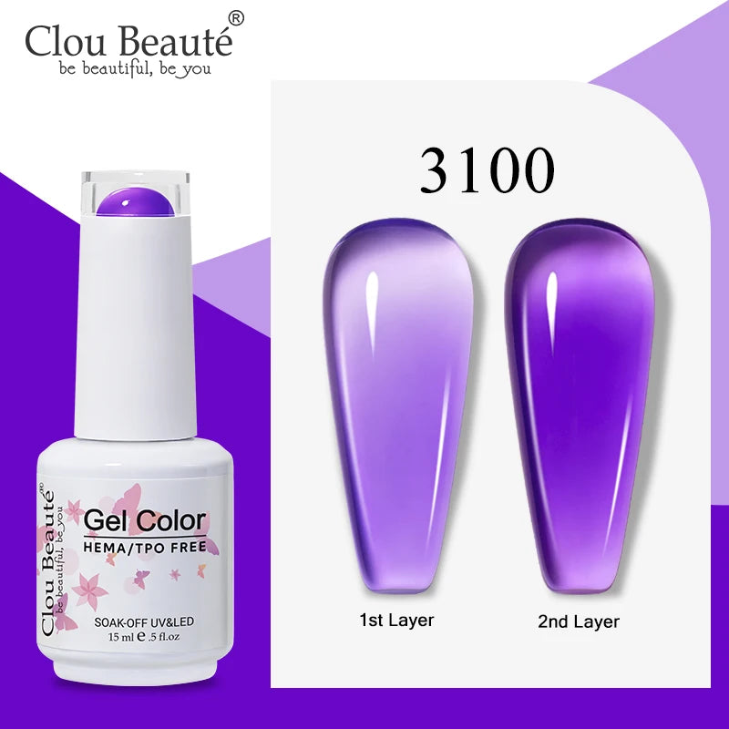 Clou Beaute Semi-transparent Jelly Color UV Gel Manicure Gel Nail Nail Supplies For Professionals Semi-permanent Varnish 15ml