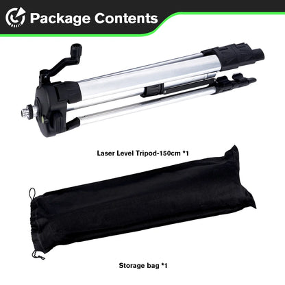 HGLINE 1.2M/1.5M Stretchable Laser Level Tripod Suitable for 5/8 Inch Laser Level Tools Aluminum Tripod with Lifting Rocker