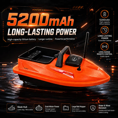 MBLN GPS RC Baitbåt – 500m Räckvidd, 1,5kg Hink, GPS-navigering & Autohåll