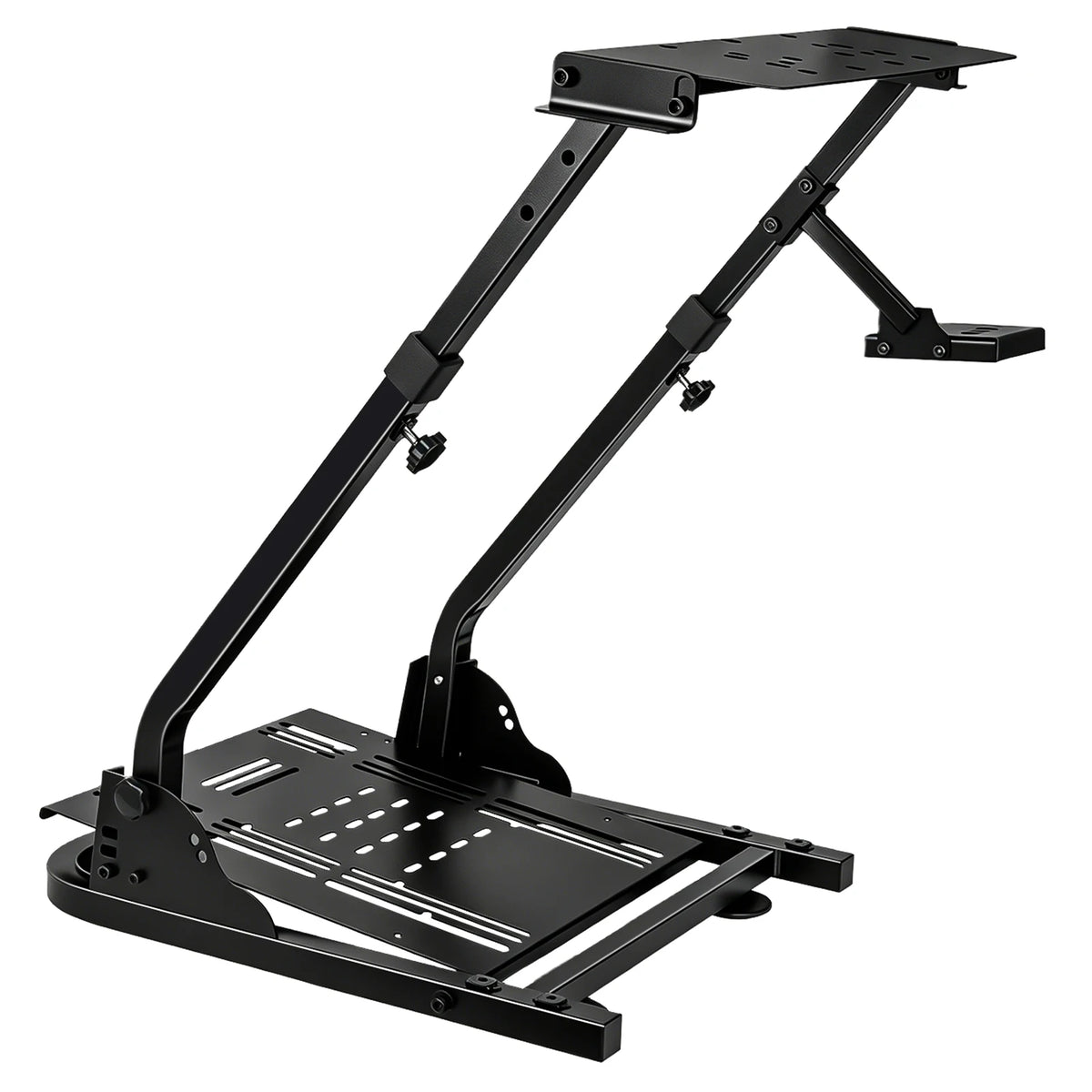 Foldable Racing Steering Wheel Stand Adjustable Universal Steering Wheel Mount Carbon Steel Racing Simulator Stand Anti-slip Feet for Gaming Racing Enthusiasts