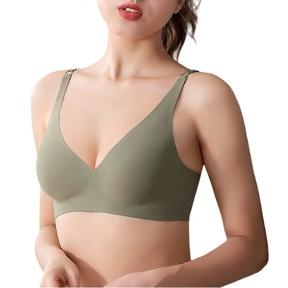 Push-Up Seamless Bras For Women Non-wire Brassiere V-neck Bralette Removable Pads Sports No Trace Underwear Sexy Lingerie S-3XL