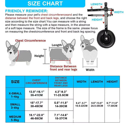 Disabled Dog Wheelchair Cart Adjustable Pet Mobility Aids with Wheels Pet Cat Dog Rehabilitation Walking Mobility Aid Troll
