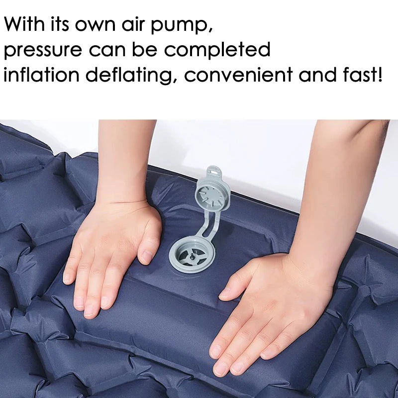 Dubbel Uppblåsbar Campingmadrass T2312 – Extra Bred för Två, Inbyggd Pump, TPU-Nylon, 4 Färger