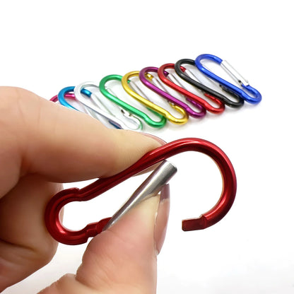 5-100Pcs Aluminum Carabiner Key Chain Clip Outdoor Camping Keyring Snap Hook Water Bottle Buckle Kit Climbing Accessories