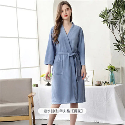 Unisex Kimono Badrock Lång – Lätt Mjuk Sommar & Höst Loungewear, 17 Färger M–3XL
