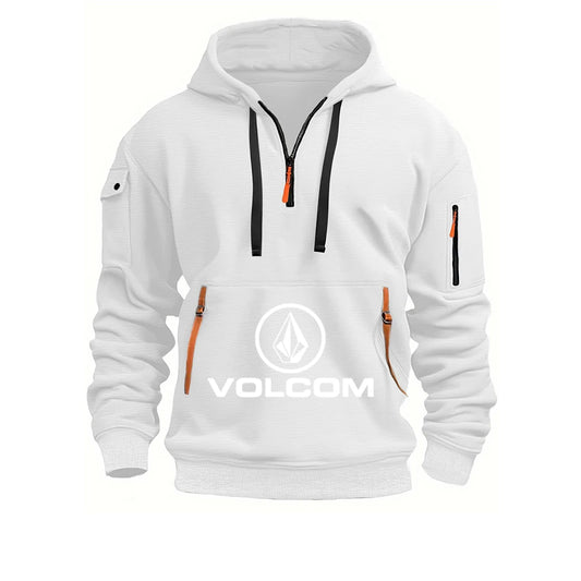 VOLCOM 2025 Spring Autumn Men's Half Zipper Hoodie Sweatshirt Casual Sports Pullover Harajuku Long-sleeved Loose Coat