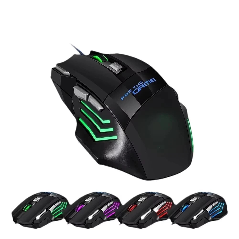 RGB Backlit Wired Gaming Mouse 7-Buttons USB 2400DPI Adjustable Ergonomic Computer Optical Sensor Mouse For PC Computer Laptop