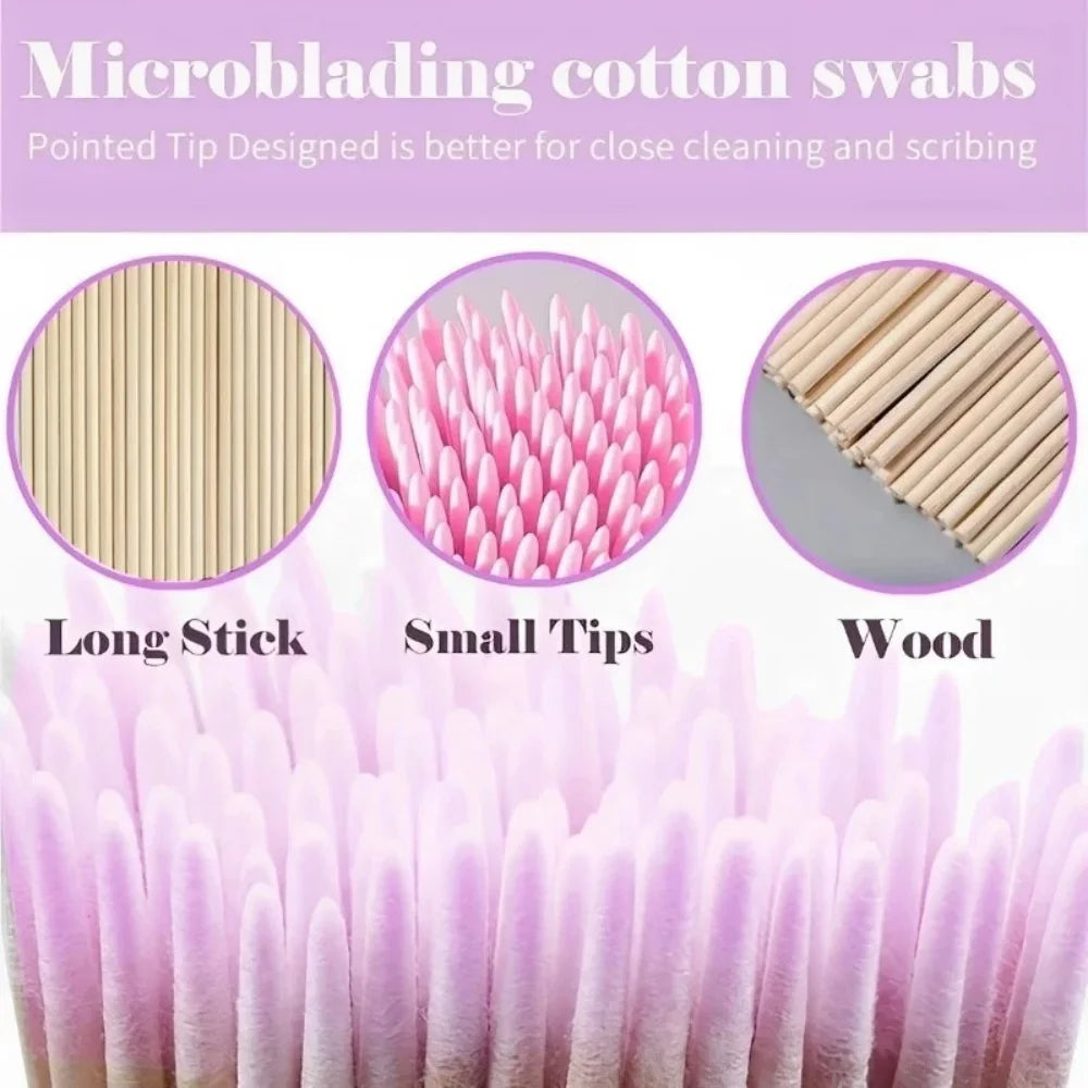 100/300/500 Nails Wooden Tip Cotton Stick Buds Disposable Ultra-Detail Corrector Nail Polish Remover Clean Sticks Manicure Tools