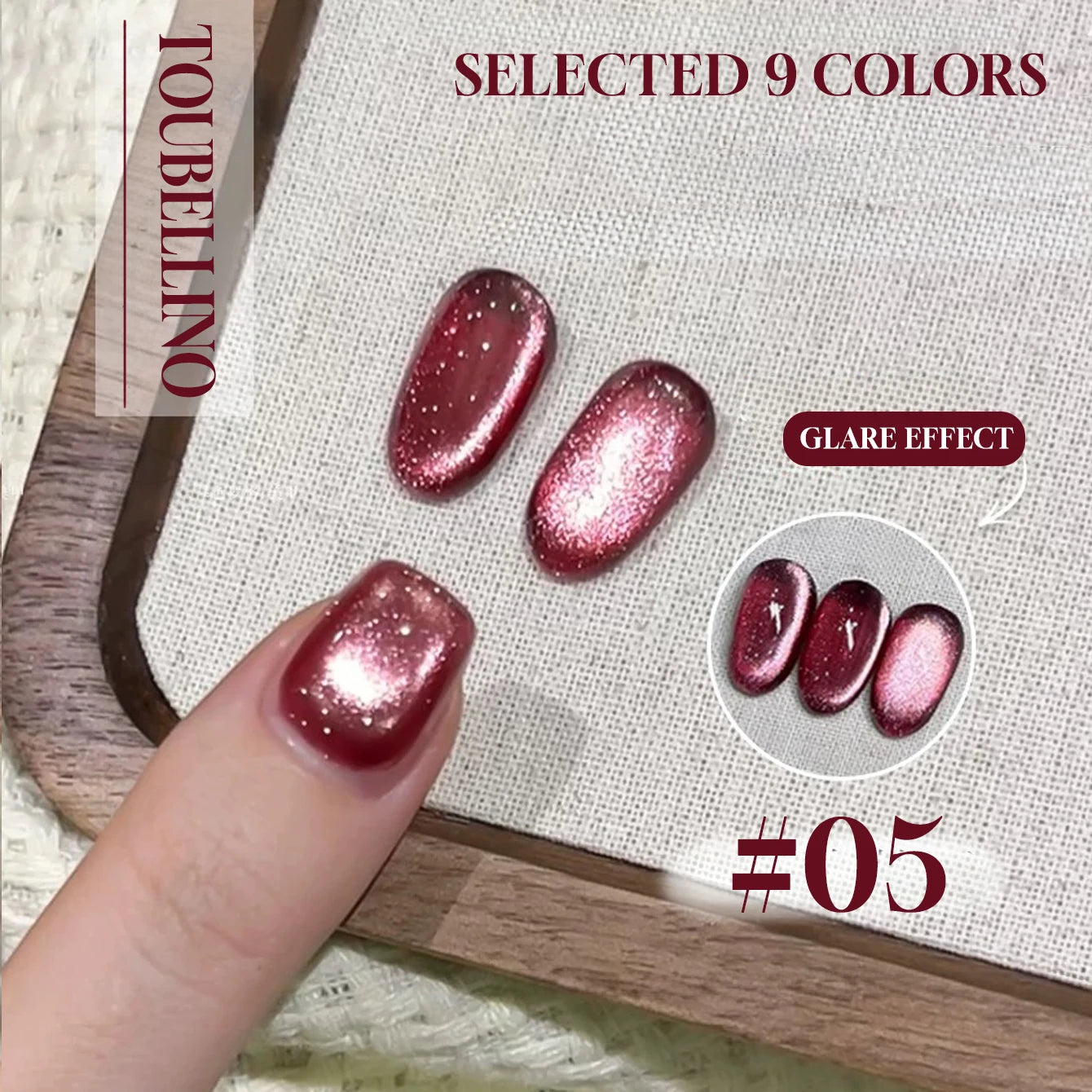 MIANEL 12ML Hibiscus Purple Cat Eye Gel Nail Polish Super Whitening Glass Beads Cat Eye Nails Purple Nials Blue Nails 1-12PCS