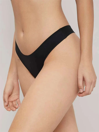 FINETOO 4PCS Silk Satin Seamless Underwear Low Waist Thongs Sexy Solid Color Bikini Underpants Female Stretch Intimates Lingerie