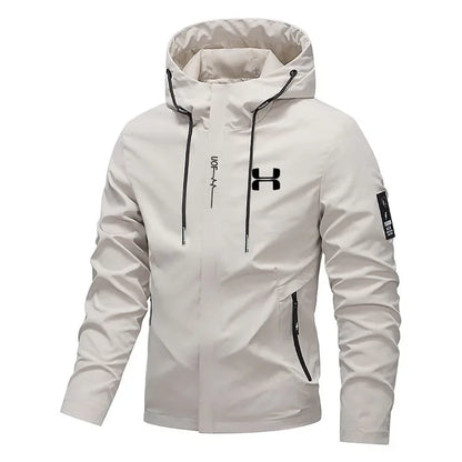 Herr Streetwear Hoodjacka – Casual Zip, Lös Passform, Utomhus Vindbrytare, S–XXXL