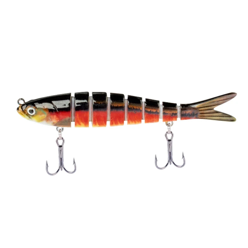 CIBO Fiskedrag Stort Kit – Swimbait Jointed Lure för Gös Abborre Gädda Hav Sjö Å, 12 Färger + 5-pack