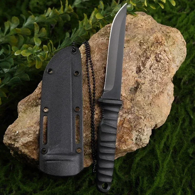 Outdoor Knife With Sharp And High-Hardness Blade For Cutting Ropes. Portable Camping Knife. Compact Straight Knife. Versatile Mu
