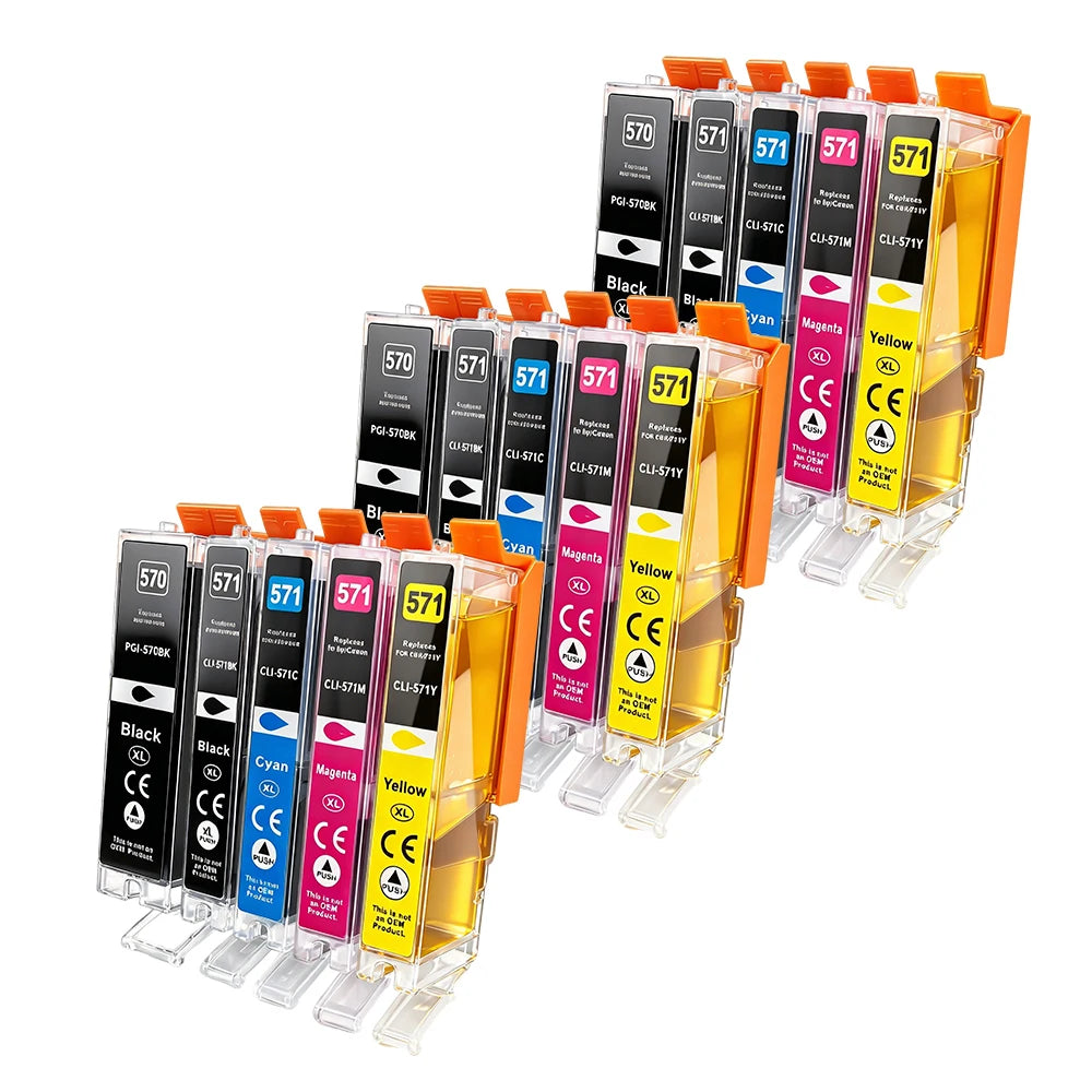 InkGarden 570 571 XL Bläckpatron 570XL för Canon PGI-570 CLI-571 Kompatibel PIXMA MG5700 TS5055 TS9050 TS9055 Skrivare
