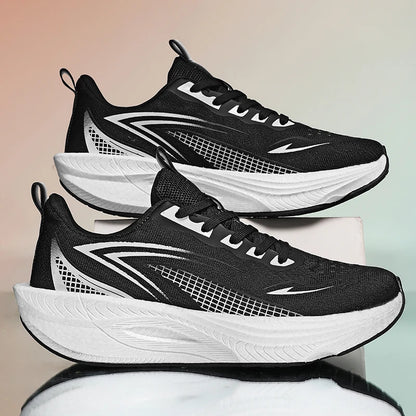 Lightweight Men's Running Sneakers Carbon Board Speciality Marathon Men Sports Breathable Walking Athletic Nonskid Sneakers Man