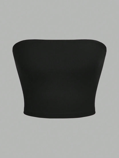 Axelbandslösa tubtoppar dam – 3-pack korta toppar, XS–XL