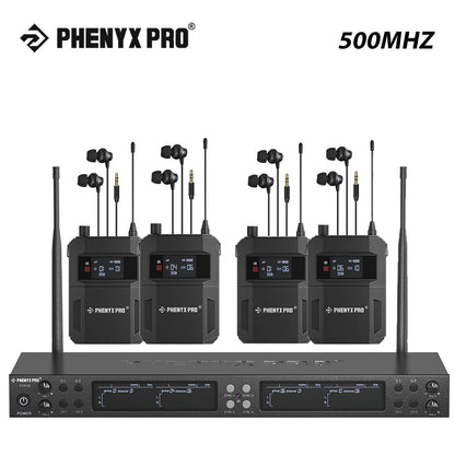 Phenyx Pro PTM-33 trådlöst mono in-ear-system med 4 mottagare
