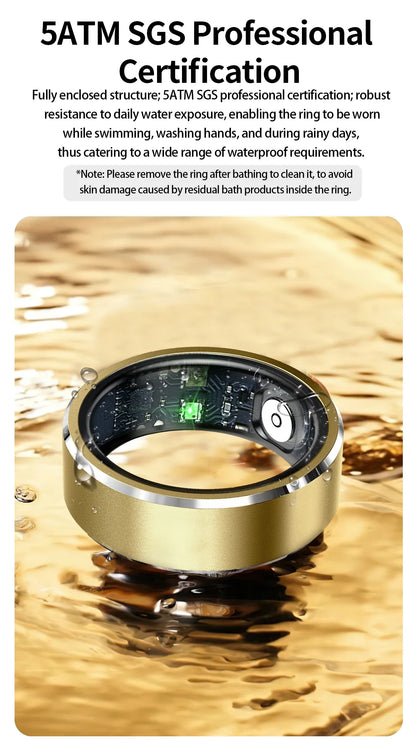 Smart Ring Men Heart Rate Blood Oxygen Pressure Monitor Smartring for Women Sleep Fitness Tracker New