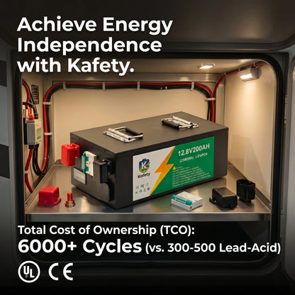 Easun LiFePO4 Batteri 12V 200Ah 2560Wh – Grade A-celler, 4S 100A BMS, >6000 Cykler, Parallellkopplingsbar, IP5X, ca 21kg, Husbil/Båt/Sol/Off-Grid, EU-frakt