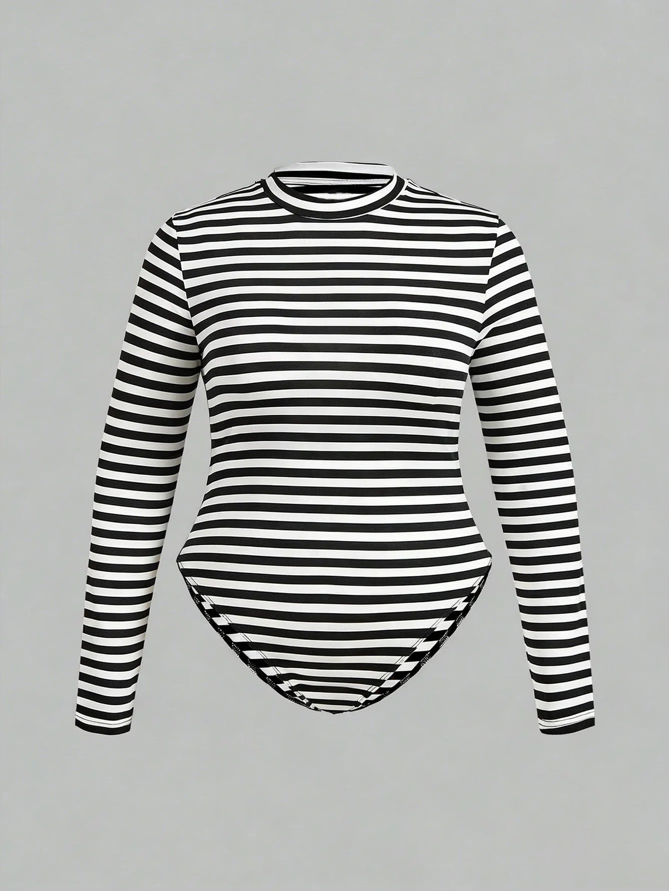 Women's long-sleeved plus-size one-piece dress - fashionable basic style tight-fitting garment - dance outfit one-piece pants