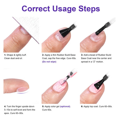 TWOING Rubber Base Coat & No Wipe Top Coat Set 15ml+15ml, Builder Base Gel, Diamond Shine, UV LED Soak Off, Long-Lasting