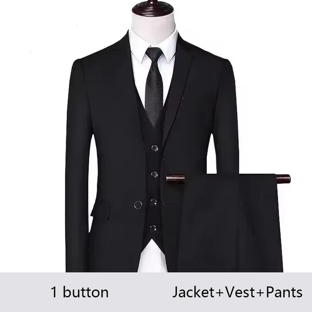 High Quality Men Suits For Wedding 2 Pieces 3 Sets Blazers Stretch Elegant Formal Jackets Vest Pants Full 2025 Tailored Costume