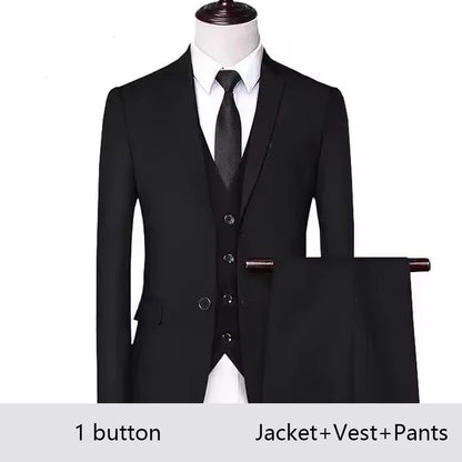 High Quality Men Suits For Wedding 2 Pieces 3 Sets Blazers Stretch Elegant Formal Jackets Vest Pants Full 2025 Tailored Costume