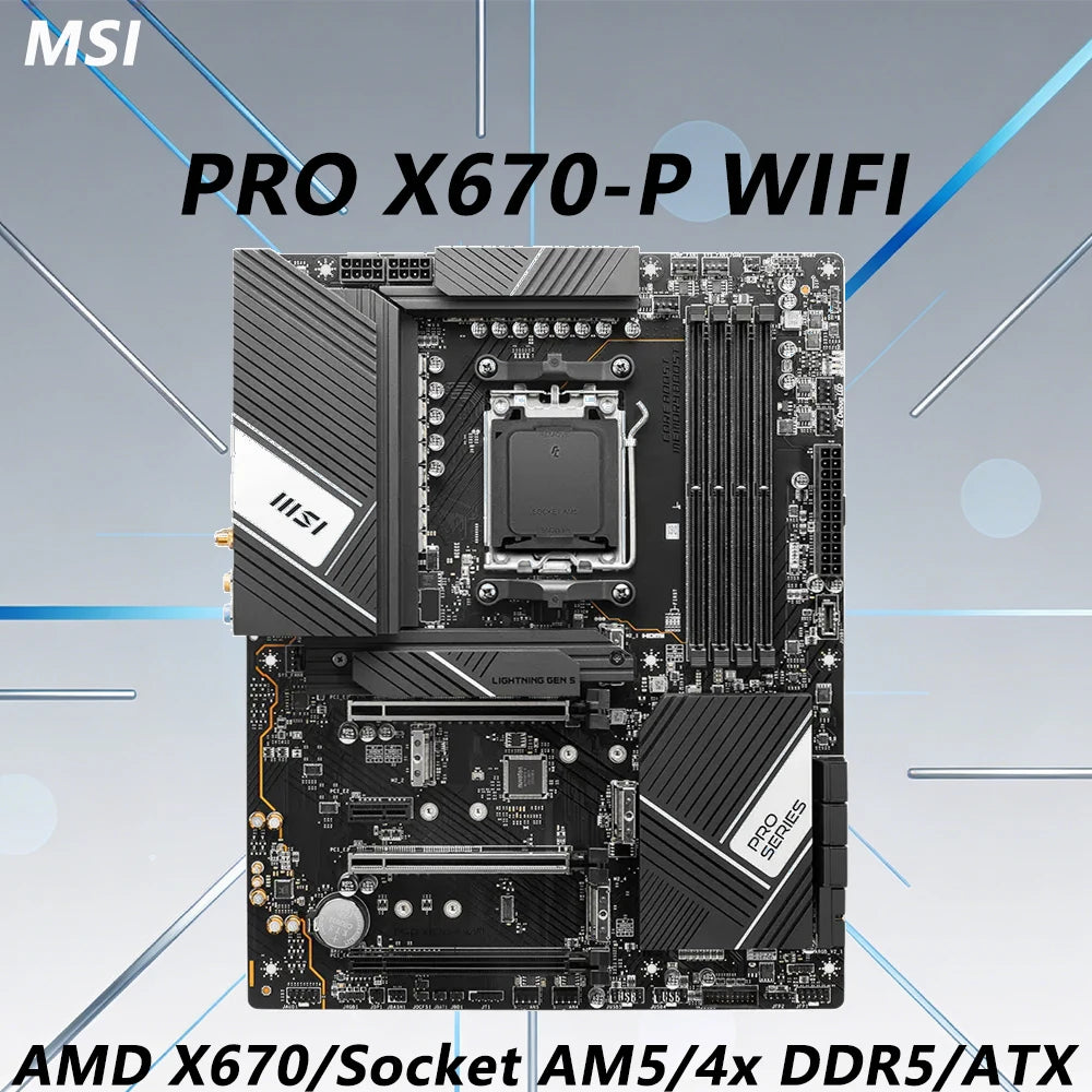 MSI PRO X670-P WIFI AM5 ATX Motherboard AMD X670 Placa Mãe CPU Support  Ryzen 7 7800X3D 9 7950X3D 5 7600 Ram DDR5 HDMI 4x M.2