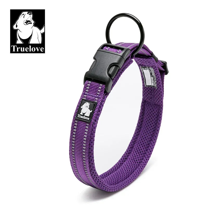 Truelove justerbart mesh-stoppat hundhalsband med 3M reflex