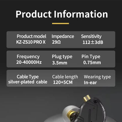 KZ ZS10 Pro X trådbundna in-ear-hörlurar med hybriddrivers – med eller utan mikrofon