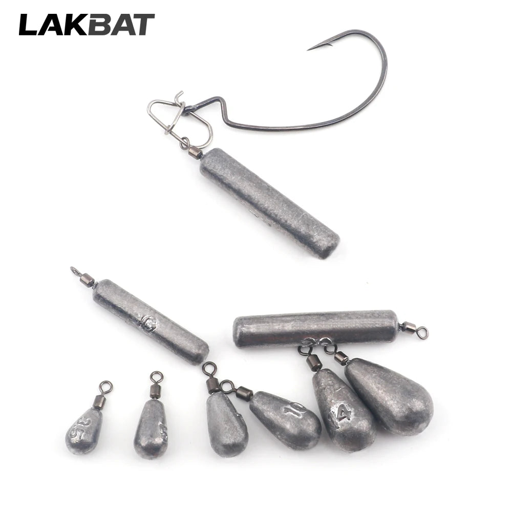 Fishing Weight 10PCS 3.5g 5g 7g 10g 14g 20g Tube Bullet Quick Rod Jig Head Casting Metal Tackle Kit Pesca Tool Plumb Pendant