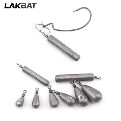 Fishing Weight 10PCS 3.5g 5g 7g 10g 14g 20g Tube Bullet Quick Rod Jig Head Casting Metal Tackle Kit Pesca Tool Plumb Pendant