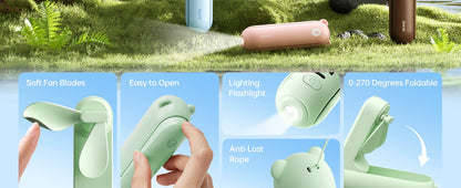JISULIFE Handhållen Fläkt 3-i-1 – Ficklampa & Powerbank, F8 (2000mAh) / F8X (4500mAh), 7 Färger
