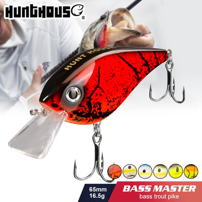 Hunthouse Fishing Hard Lures Crank Lure Floating 65mm/16.5g KVD 2.5 Squarebill Crankbait Wobblers Swimbait For Bass Pike Trout