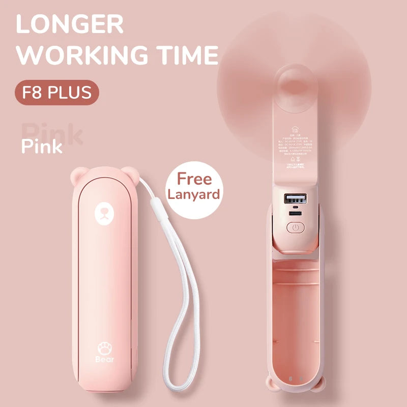 JISULIFE Handhållen Fläkt 3-i-1 – Ficklampa & Powerbank, F8 (2000mAh) / F8X (4500mAh), 7 Färger