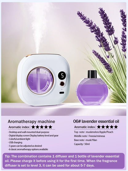 Rechargeable automatic aroma diffuser, essential oil diffuser, aroma essential oil, hotel bathroom aroma machine gift