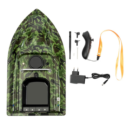 RC Fiskebåt med Fjärrkontroll 500m – Dubbelmotorer, LED, 1,5kg Last, 2–3h Batteritid, Grön