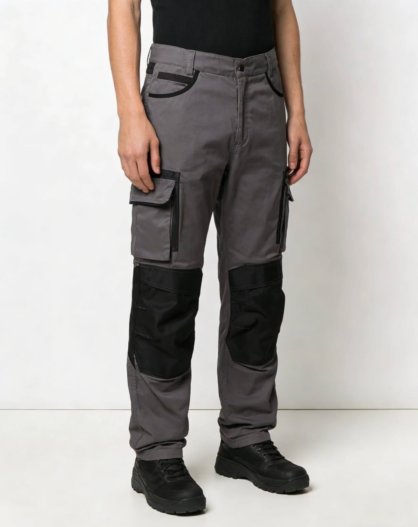 Men's Heavy Duty Work Pants, Non-Stretch Work Trousers with Multi-Function Pockets, Structured Fit, Ideal for Construction